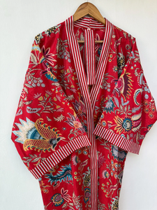 Bata Kimono de Algodón Suave con Estampado de Dibujos Animados para Mujer, Camisón de Verano Hecho a Mano ODM con Cuello en V y Cintura Elástica de Longitud Completa - Product Image 6