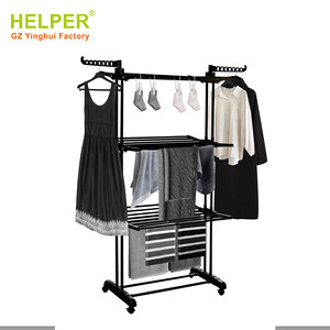 Tùy chỉnh nhà máy bán hàng trực tiếp thép không gỉ có thể gập lại quần áo khô <span class=keywords><strong>Rack</strong></span>, 4 Tier bé khô <span class=keywords><strong>Rack</strong></span> & <span class=keywords><strong>Rack</strong></span> khăn với ròng rọc - Product Image 2