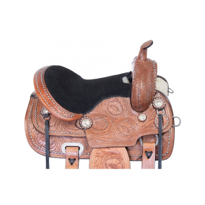 Selle de cheval en cuir occidental de haute qualité, best-seller, avec design et couleur personnalisables, logo personnalisé accepté, fabrication au Pakistan - Product Image 5