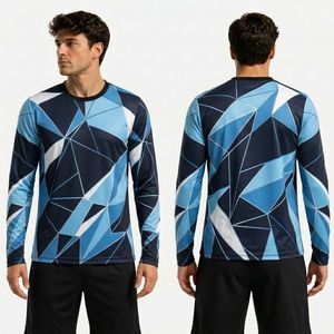 Camisetas Deportivas de Manga Larga con Gráficos Abstractos Multicolores, de Poliéster Suave con Control de Humedad, para Sublimación al por Mayor - Product Image 2