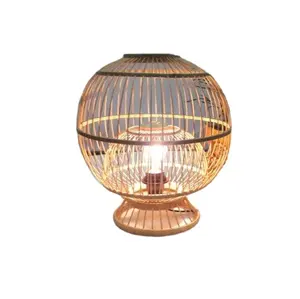Vietnam Table Lamp Nice Bamboo table lamp for Restaurant Electric Rattan Hotel Table Lamps Lighting