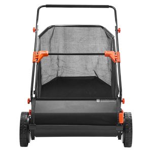Raccoglitore di foglie e erba da giardino a spinta da 26 pollici, 7 Cu. Spazzole rotanti per sacchi Hopper con altezza regolabile - Product Image 1