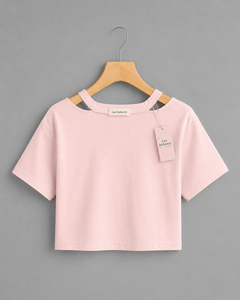 Top Corto de Algodón 100% Antiarrugas con Logotipo Personalizado, Calidad Superior, Transpirable, Ecológico, para Mujer, Corte Ajustado, Manga Corta, Verano - Product Image 6