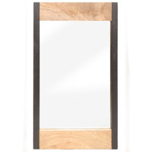 Modern Wooden Framed <b>Wall</b> <b>Mirror</b> 40x30cm Natural Wood & Charcoal Finish - Handcrafted Home Decor - Product Image 1