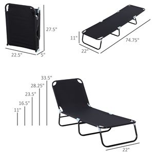 Sdraio Pieghevole da Esterno con Schienale Reclinabile, Telaio in Acciaio e Rete Traspirante per Prendere il Sole in Spiaggia o in Giardino - Product Image 5