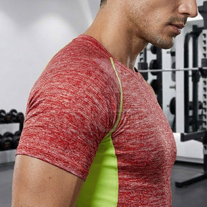 Factory Supply <b>Men</b> Slim Fit <b>Compression</b> <b>Shirts</b> Short Sleeves Comfortable Gym Workout Fitness Training Wear Moisture Wicking - Product Image 6