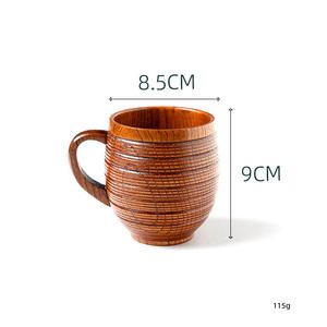 Mug à boire moderne en bois massif de haute qualité, réutilisable, écologique, pour café, thé, bière, durable, artisanal, pour les voyages - Product Image 2