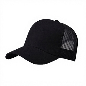 Gorra Trucker Negra de Malla 100% Algodón, 5 Paneles, Ajustable, Unisex, Logotipo Frontal con Serigrafía, Estilo Hip Hop, Casual, Primavera/Verano - Product Image 3