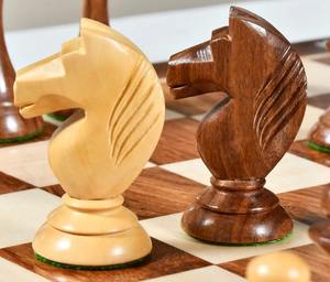 Échecs Soviétiques Russes Latvien des années 1950, reproduction de qualité supérieure, en bois de Sheesham et de Bois de Bouis, Roi de 4,1 pouces, au meilleur prix - Product Image 1