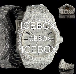 Reloj de Lujo Hip Hop con Diamantes Moissanite, Acero Inoxidable, para Hombre, Esfera de Cristal VS1, Cierre de Pulsera, Resistente al Agua 10 Bar - Product Image 2