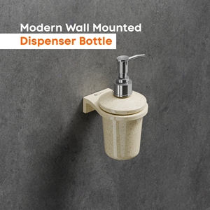 Support mural double pour bouteilles distributrices rondes en verre, en métal robuste, double couche, ensemble de rangement de salle de bain - Product Image 2