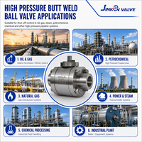 Vanne à boisseau sphérique en acier inoxydable forgé en trois parties F304 de 1 pouce, 800 lb, à souder bout à bout, pour pipeline industriel d'huile et de gaz, haute pression