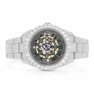 Reloj de Cuarzo de Acero Inoxidable con Incrustaciones de Diamantes, Edición Limitada de Lujo, Unisex, 40 mm, Cristal de Zafiro, Números Romanos, Analógico - Product Image 1