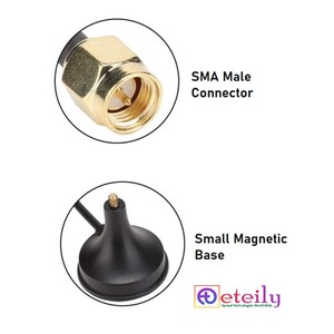 เสาอากาศแม่เหล็กแบบสปริง 433MHz 8dBi พร้อมสายเคเบิล RG174 (L-3Mtr) + ขั้วต่อ SMA ตัวผู้ - Product Image 5