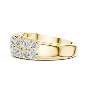 LUXURY LAB GROWN CUT DIAMOND <b>RING</b> <b>SET</b> 18KT YELLOW <b>GOLD</b> RHODIUM PLATED HALF BAND ENGAGEMENT WEDDING EVERYDAY/USE CERTIFIED 1.9CT - Product Image 3