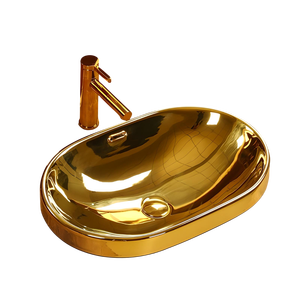 Luxury Oval Brass Wash <b>Basin</b> Premium Bathroom Vessel Sink Golden Finish Home Hotel Restaurant Decor Interior Design Projects - Product Image 1