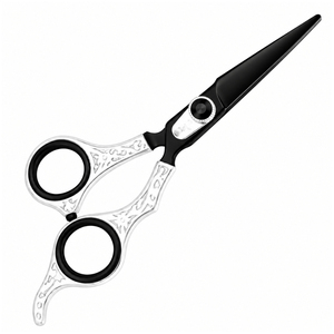 Professional 6 Inch Black and white Barber Hairdressing <b>Scissor</b> Custom Logo Wholesale Hair Cutting Shears Sharp Blade Salon Use - Product Image 2