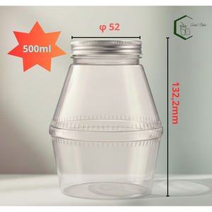 Botella de Plástico PET de 500 ml con Forma de Diamante y Tapa de Rosca de Aluminio de 52 mm, OEM, para Jugos, Leche, Té, Café y Bebidas, de Vietnam - Product Image 5