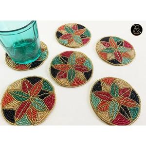 <b>Beaded</b> <b>Coaster</b> Vibrant Table Decor for Weddings, Parties, and Home Buy Direct From Supplier At Bulk Price - Product Image 1
