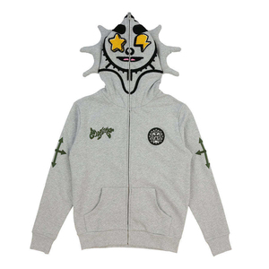 Private label loose fit full <b>zip</b> hoodie custom cotton fleece oversized low moq - Product Image 6
