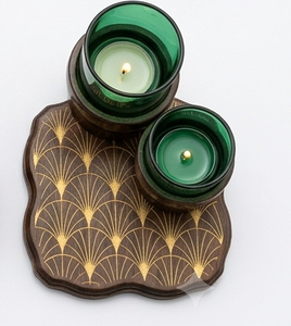 Ensemble de supports à bougies en verre bleu résistant à la chaleur, porte-bougie en métal, décoration de table pour la maison et les mariages, taille et forme personnalisées - Product Image 6