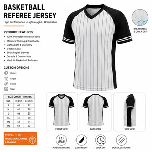 Camiseta de Baloncesto Personalizada y Transpirable para Árbitros Adultos, Camiseta de Árbitro de Alta Calidad - Product Image 5