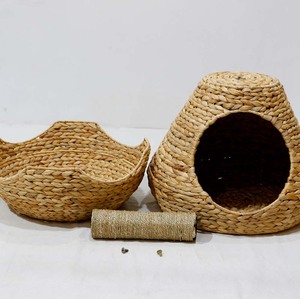 Natural Water Hyacinth Cotton Filled <b>Cat</b> <b>Tree</b> Tower Condo <b>Scratching</b> <b>Post</b> Eco-friendly Durable Indoor Use Pet Cage - Product Image 4