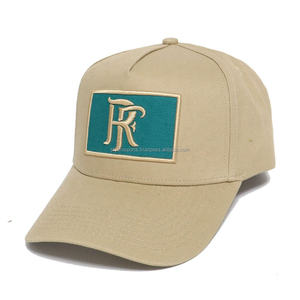 Logotipo personalizado 5 Panel A Marco Snap Back Hat Bandera 3D M Bordado Curvo Bill Gorra de algodón de béisbol al por mayor - Product Image 3
