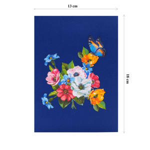 Carte de vœux 3D pop-up avec fleurs colorées et motif papillon, artisanat en papier, décoration artistique, cadeau pour toutes les occasions - Product Image 6