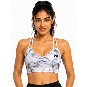 Seamless sports bra scoop neck Racerback design for women Zipper front closure Medium support for fitness Nofyan Ind 2026 Bra - Product Image 4