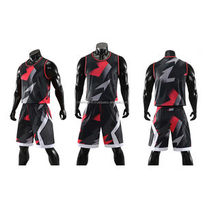 ชุดบาสเก็ตบอลพิมพ์ลายแบบซับลิเมชั่นราคาส่งถูก พร้อมสกรีนโลโก้และหมายเลขทีมตามสั่ง ระบายอากาศได้ดี แห้งเร็ว ชุดยูนิฟอร์มบาสเก็ตบอลชาย - Product Image 1