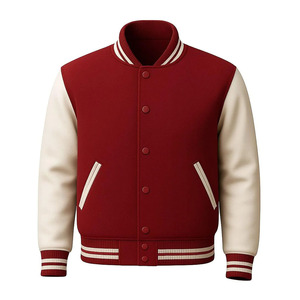 Veste universitaire personnalisée brodée à deux tons pour hommes, veste en coton à capuche, veste de style Letterman, fermeture à boutons, streetwear, OEM, marque privée - Product Image 3