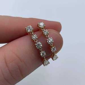 Boucles d'oreilles pendantes de luxe en diamants de laboratoire multi-formes, plaquées or 9 carats, certifiées IGI, bijoux fins tendance pour femmes - Product Image 5