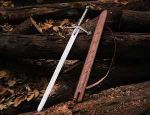 Épée Réplique Artisanale en Acier Inoxydable LEGACY BLADES avec Fourreau en Cuir – Pièce de Collection Décorative Rustique pour l'Exposition - Product Image 1