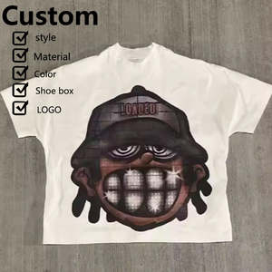 Camisetas de estilo hip-hop para hombre, de moda, con cortes ajustados, tela gruesa 100% algodón, gráficos impresos en DTG. - Product Image 6