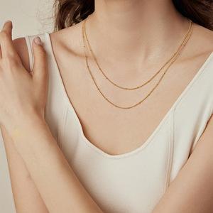 Collar con Colgante de Cobre con Microincrustaciones de Circonio y Letras en Inglés, Chapado en Oro Real de 14K, Gran Venta - Product Image 4