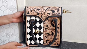 Bolso tote de cuero hecho a mano, estilo gitano bohemio, de cuero genuino, estilo occidental, elegante, para mujer. - Product Image 2