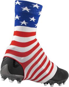 American Flag cleat <b>Socks</b> Unisex Adult Moisture Wicking Polyester All Seasons Football Apparel Sublimated Print - Product Image 1