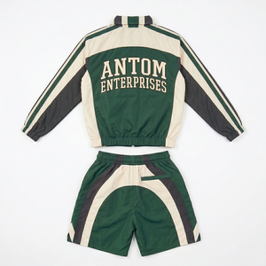 Custom <b>Men</b> Streetwear Tracksuit Retro Letter Print Zipper <b>Jacket</b> And Shorts Set Casual <b>Summer</b> Training Blank Sports Track Suit - Product Image 6