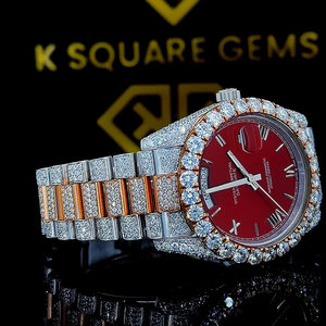 Nouvelle montre de luxe de haute qualité, automatique, à quartz, résistante à l'eau, en acier inoxydable, avec verre saphir et bracelet en diamants moissanite - Product Image 1