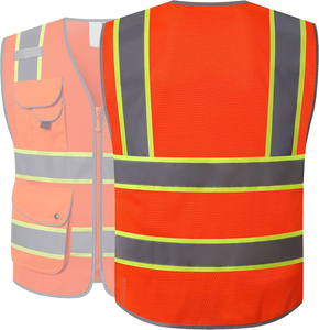 Custom Logo Workwear <b>Uniforms</b> Safety Vest Lightweight Reflective <b>Construction</b> Safety Vest Premium Manufacturer - Product Image 2