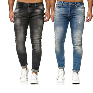 Fashion Wear <b>White</b> Color Lightweight High Waist Breathable 100% Cotton Casual <b>Men's</b> Regular Fit Jeans <b>Pants</b> - Product Image 6