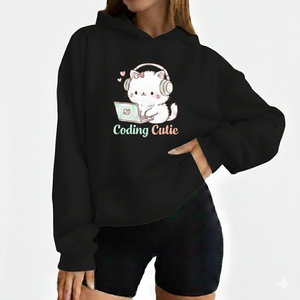 เสื้อฮู้ดสตรีทแวร์ผู้หญิง ผ้าคอตตอนฟลีซหนานุ่ม ระบายอากาศได้ดี แห้งเร็ว มีซับใน คอกลม แขนยาว รับสกรีนโลโก้ - Product Image 4