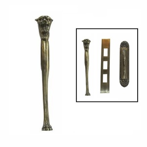 Poignée de remplacement en laiton pour casserole, poignée longue anti-brûlure en bakélite avec finition antique pour cuisinière - Product Image 4