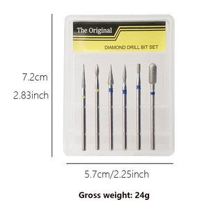 Perceuse à ongles électrique - Diamant et carbure personnalisés pour perceuse à ongles, tailles de grains # 150/ # 120/ # 100 diamètres de tige de 2,34 mm - Product Image 2