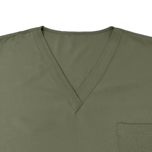 Ensemble infirmier femme dernière mode, haut à manches courtes et pantalon, vert olive, uniforme d'hôpital, tissu coton et polyester - Product Image 2