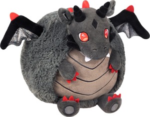 Peluche dragon gris avec yeux rouges et ailes noires, animal en peluche doux pour enfants, 31cm-50cm, rembourrage en coton PP, cadeau unisexe - Product Image 3