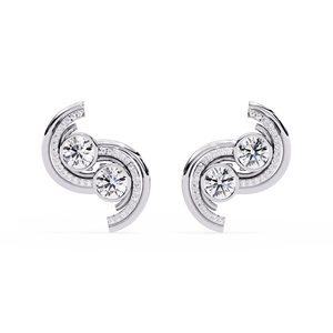 Synthetic Round Brilliant Cut <b>Stud</b> Diamond <b>Earrings</b> daily wearing gold IGI certified wedding jewelry - Product Image 5