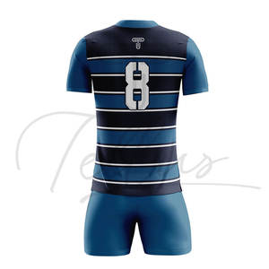 Ensemble d'uniformes de rugby confortables multicolores de haute qualité unisexes à manches courtes avec logo personnalisé, séchage rapide et respirant - Product Image 2