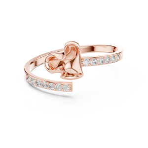Anillo de oro macizo de 14k para mujer con diseño de flor y diamante de corte redondo minimalista, ideal para regalo, compromiso, aniversario o boda. - Product Image 5